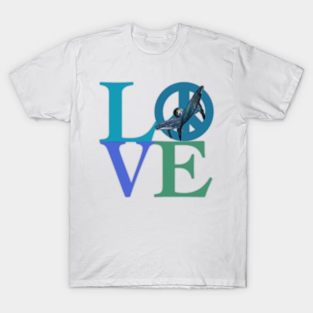 Love & Peace Symbol, Save the Whale T-Shirt by Dream and Design